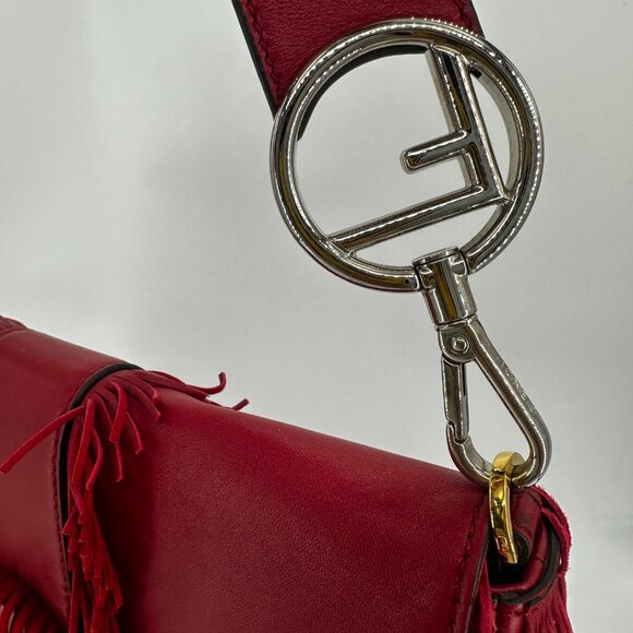 FENDI Nappa F is Fendi Fringe Baguette Fragola - Picture 3 of 6